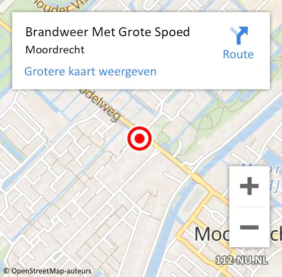 Locatie op kaart van de 112 melding: Brandweer Met Grote Spoed Naar Moordrecht op 18 februari 2022 16:26