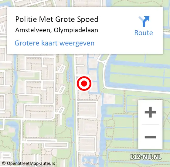 Locatie op kaart van de 112 melding: Politie Met Grote Spoed Naar Amstelveen, Olympiadelaan op 18 februari 2022 16:29