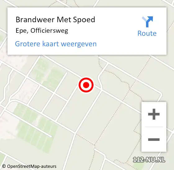 Locatie op kaart van de 112 melding: Brandweer Met Spoed Naar Epe, Officiersweg op 18 februari 2022 16:32