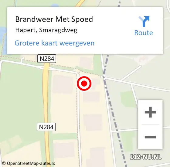 Locatie op kaart van de 112 melding: Brandweer Met Spoed Naar Hapert, Smaragdweg op 18 februari 2022 16:49