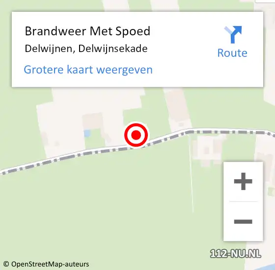 Locatie op kaart van de 112 melding: Brandweer Met Spoed Naar Delwijnen, Delwijnsekade op 18 februari 2022 16:53