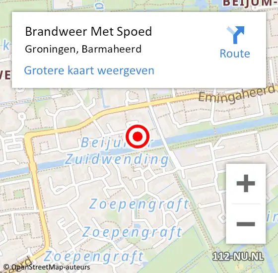 Locatie op kaart van de 112 melding: Brandweer Met Spoed Naar Groningen, Barmaheerd op 18 februari 2022 16:55