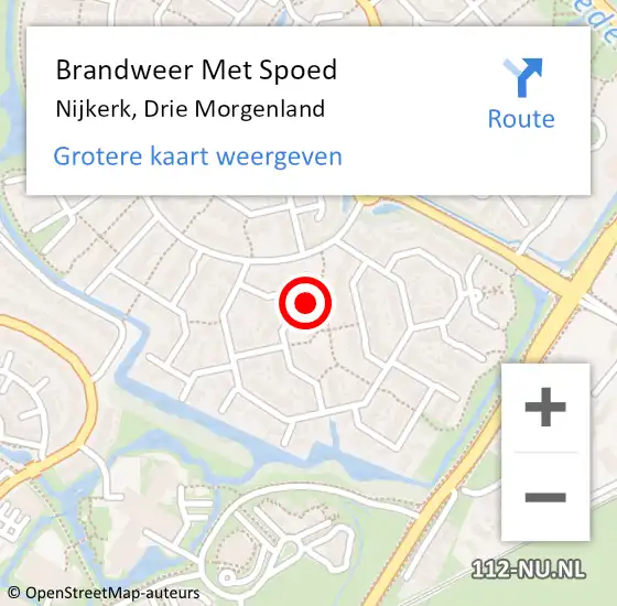 Locatie op kaart van de 112 melding: Brandweer Met Spoed Naar Nijkerk, Drie Morgenland op 18 februari 2022 17:04