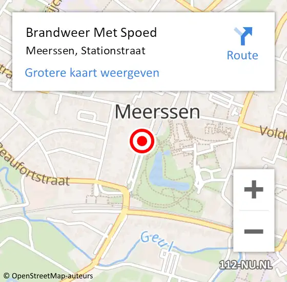 Locatie op kaart van de 112 melding: Brandweer Met Spoed Naar Meerssen, Stationstraat op 18 februari 2022 17:11