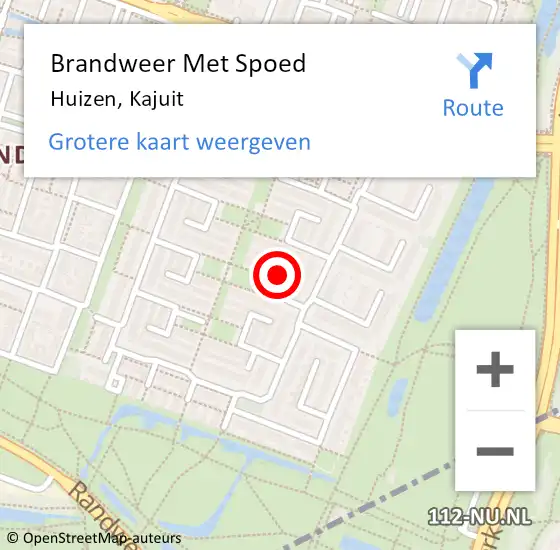 Locatie op kaart van de 112 melding: Brandweer Met Spoed Naar Huizen, Kajuit op 18 februari 2022 17:15