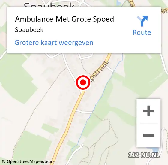 Locatie op kaart van de 112 melding: Ambulance Met Grote Spoed Naar Spaubeek op 8 juli 2014 17:34