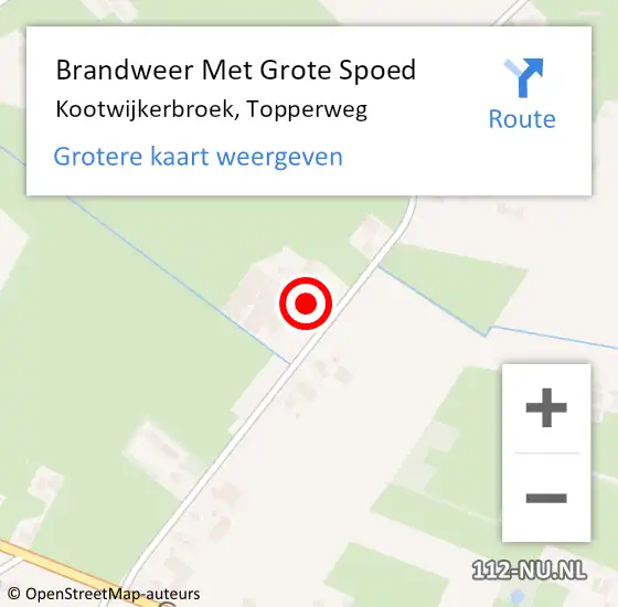 Locatie op kaart van de 112 melding: Brandweer Met Grote Spoed Naar Kootwijkerbroek, Topperweg op 18 februari 2022 17:18