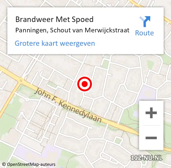 Locatie op kaart van de 112 melding: Brandweer Met Spoed Naar Panningen, Schout van Merwijckstraat op 18 februari 2022 17:20