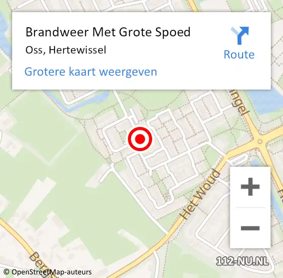 Locatie op kaart van de 112 melding: Brandweer Met Grote Spoed Naar Oss, Hertewissel op 18 februari 2022 17:22