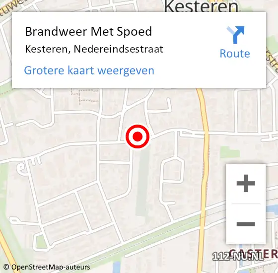 Locatie op kaart van de 112 melding: Brandweer Met Spoed Naar Kesteren, Nedereindsestraat op 18 februari 2022 17:26