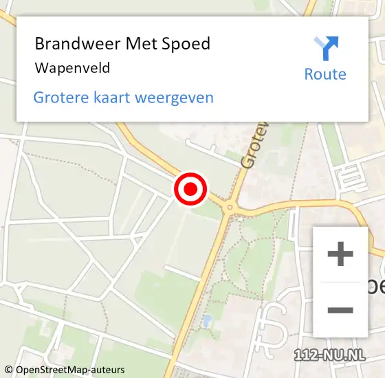 Locatie op kaart van de 112 melding: Brandweer Met Spoed Naar Wapenveld op 18 februari 2022 17:26