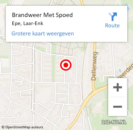 Locatie op kaart van de 112 melding: Brandweer Met Spoed Naar Epe, Laar-Enk op 18 februari 2022 17:29