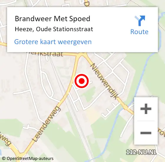 Locatie op kaart van de 112 melding: Brandweer Met Spoed Naar Heeze, Oude Stationsstraat op 18 februari 2022 17:33