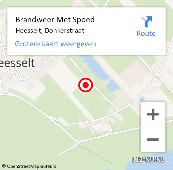 Locatie op kaart van de 112 melding: Brandweer Met Spoed Naar Heesselt, Donkerstraat op 18 februari 2022 17:33