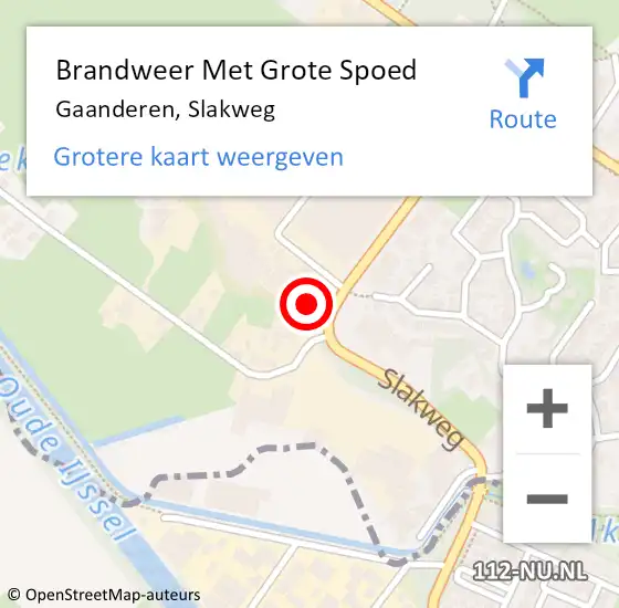 Locatie op kaart van de 112 melding: Brandweer Met Grote Spoed Naar Gaanderen, Slakweg op 18 februari 2022 17:35