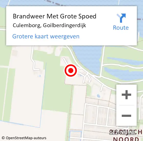 Locatie op kaart van de 112 melding: Brandweer Met Grote Spoed Naar Culemborg, Goilberdingerdijk op 18 februari 2022 17:35