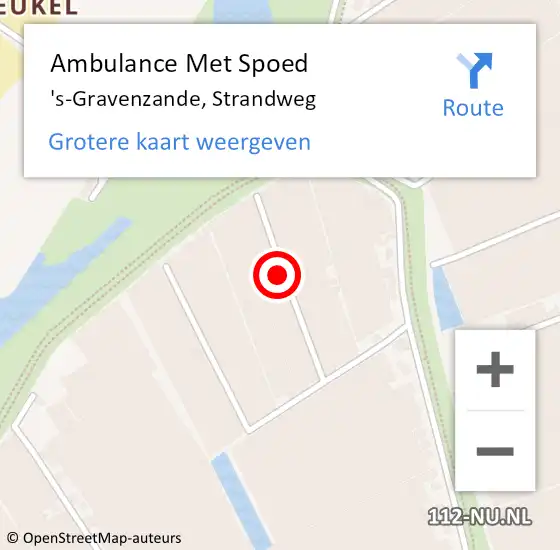 Locatie op kaart van de 112 melding: Ambulance Met Spoed Naar 's-Gravenzande, Strandweg op 18 februari 2022 17:36