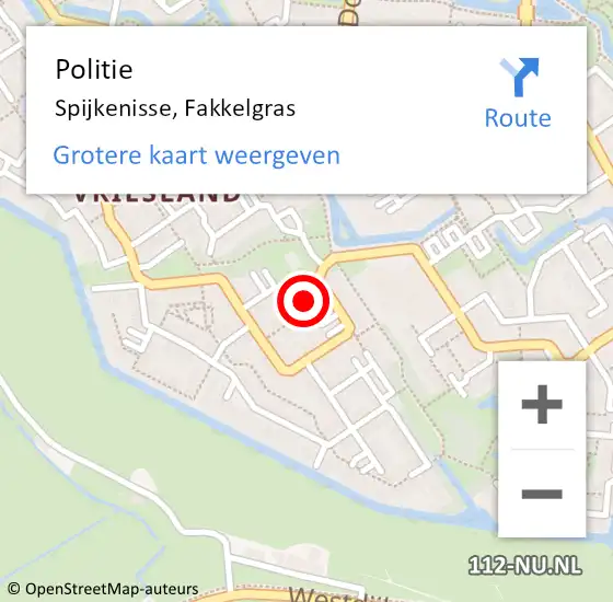 Locatie op kaart van de 112 melding: Politie Spijkenisse, Fakkelgras op 18 februari 2022 17:40