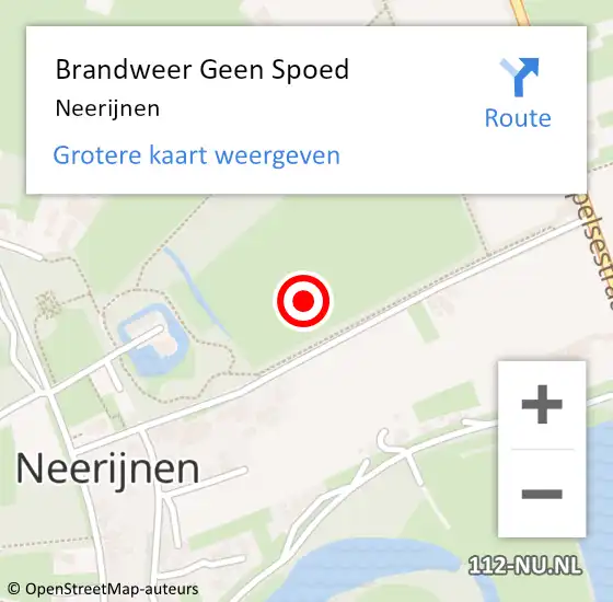 Locatie op kaart van de 112 melding: Brandweer Geen Spoed Naar Neerijnen op 18 februari 2022 17:43