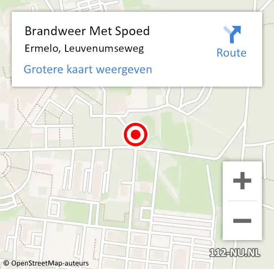 Locatie op kaart van de 112 melding: Brandweer Met Spoed Naar Ermelo, Leuvenumseweg op 18 februari 2022 17:45
