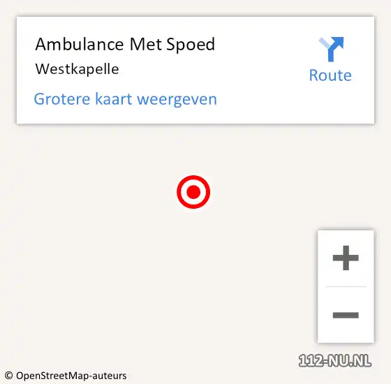 Locatie op kaart van de 112 melding: Ambulance Met Spoed Naar Westkapelle op 7 oktober 2013 17:14