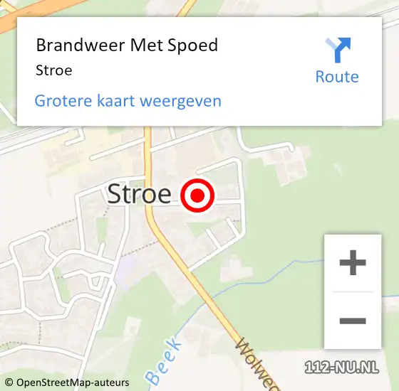 Locatie op kaart van de 112 melding: Brandweer Met Spoed Naar Stroe op 18 februari 2022 17:50