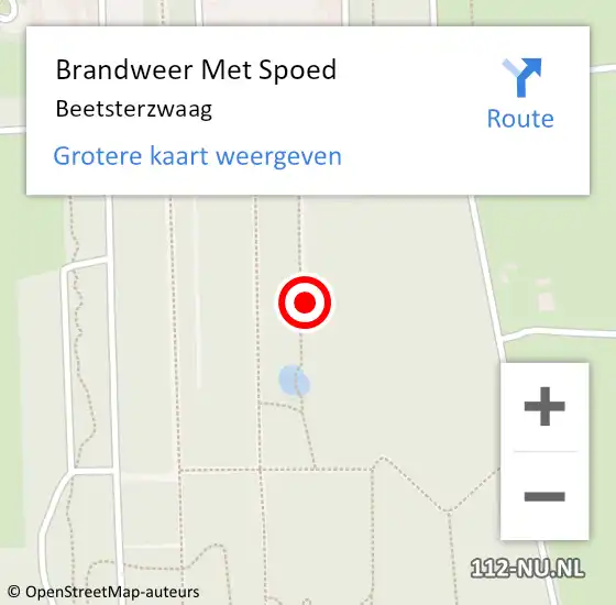 Locatie op kaart van de 112 melding: Brandweer Met Spoed Naar Beetsterzwaag op 18 februari 2022 17:53