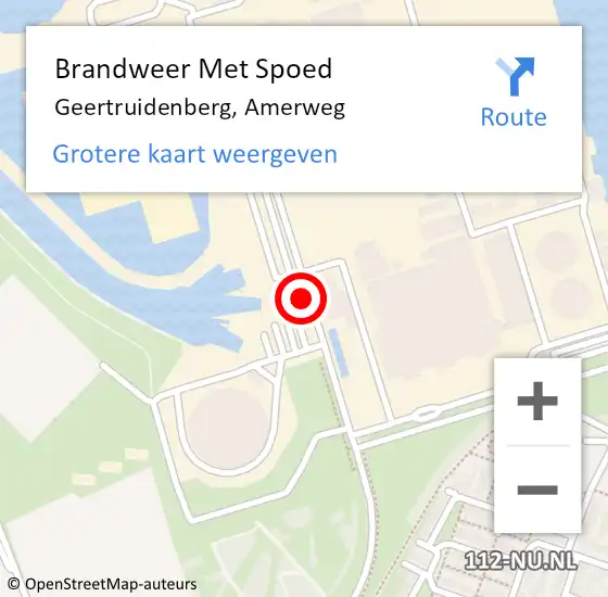 Locatie op kaart van de 112 melding: Brandweer Met Spoed Naar Geertruidenberg, Amerweg op 18 februari 2022 17:54