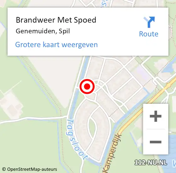 Locatie op kaart van de 112 melding: Brandweer Met Spoed Naar Genemuiden, Spil op 18 februari 2022 18:00