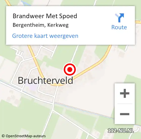 Locatie op kaart van de 112 melding: Brandweer Met Spoed Naar Bergentheim, Kerkweg op 18 februari 2022 18:02