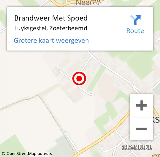 Locatie op kaart van de 112 melding: Brandweer Met Spoed Naar Luyksgestel, Zoeferbeemd op 18 februari 2022 18:07