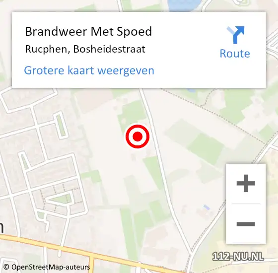 Locatie op kaart van de 112 melding: Brandweer Met Spoed Naar Rucphen, Bosheidestraat op 18 februari 2022 18:11