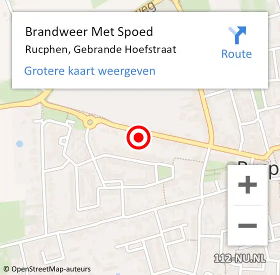 Locatie op kaart van de 112 melding: Brandweer Met Spoed Naar Rucphen, Gebrande Hoefstraat op 18 februari 2022 18:11
