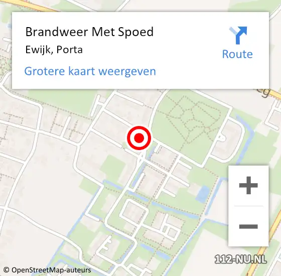 Locatie op kaart van de 112 melding: Brandweer Met Spoed Naar Ewijk, Porta op 18 februari 2022 18:12