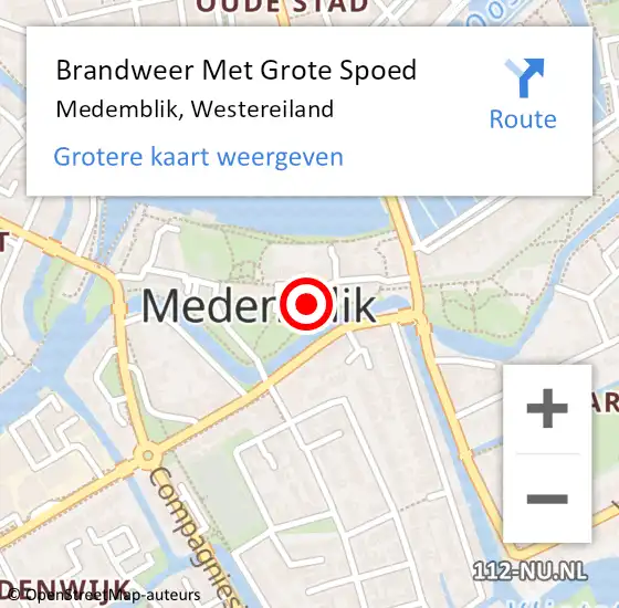 Locatie op kaart van de 112 melding: Brandweer Met Grote Spoed Naar Medemblik, Westereiland op 18 februari 2022 18:13