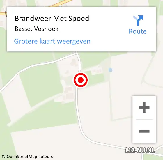 Locatie op kaart van de 112 melding: Brandweer Met Spoed Naar Basse, Voshoek op 18 februari 2022 18:13