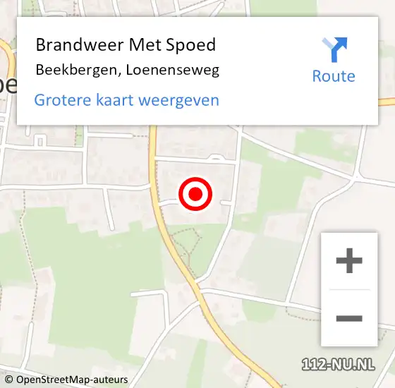 Locatie op kaart van de 112 melding: Brandweer Met Spoed Naar Beekbergen, Loenenseweg op 18 februari 2022 18:15