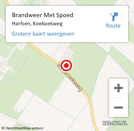 Locatie op kaart van de 112 melding: Brandweer Met Spoed Naar Harfsen, Koekoekweg op 18 februari 2022 18:22