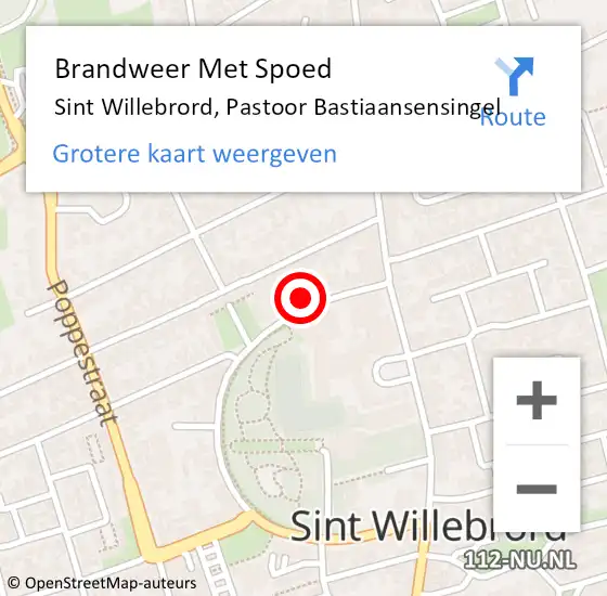 Locatie op kaart van de 112 melding: Brandweer Met Spoed Naar Sint Willebrord, Pastoor Bastiaansensingel op 18 februari 2022 18:24