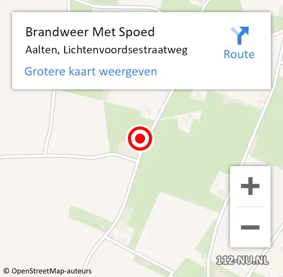 Locatie op kaart van de 112 melding: Brandweer Met Spoed Naar Aalten, Lichtenvoordsestraatweg op 18 februari 2022 18:28