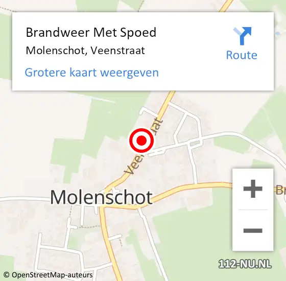 Locatie op kaart van de 112 melding: Brandweer Met Spoed Naar Molenschot, Veenstraat op 18 februari 2022 18:29