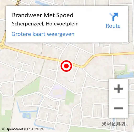 Locatie op kaart van de 112 melding: Brandweer Met Spoed Naar Scherpenzeel, Holevoetplein op 18 februari 2022 18:31