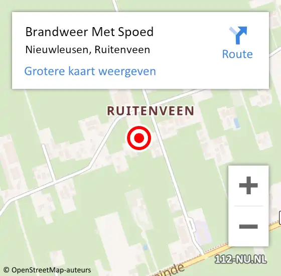 Locatie op kaart van de 112 melding: Brandweer Met Spoed Naar Nieuwleusen, Ruitenveen op 18 februari 2022 18:33