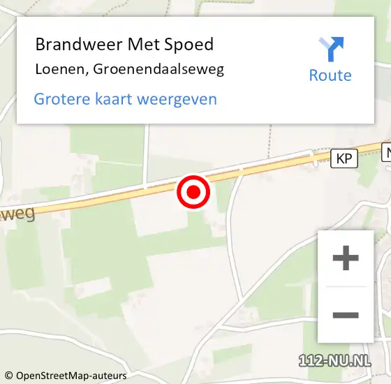 Locatie op kaart van de 112 melding: Brandweer Met Spoed Naar Loenen, Groenendaalseweg op 18 februari 2022 18:43
