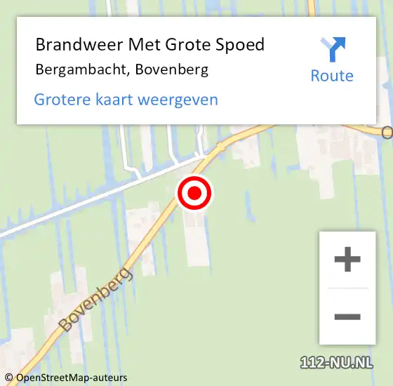 Locatie op kaart van de 112 melding: Brandweer Met Grote Spoed Naar Bergambacht, Bovenberg op 18 februari 2022 18:45