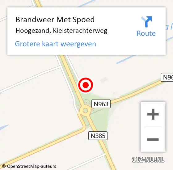 Locatie op kaart van de 112 melding: Brandweer Met Spoed Naar Hoogezand, Kielsterachterweg op 18 februari 2022 18:46