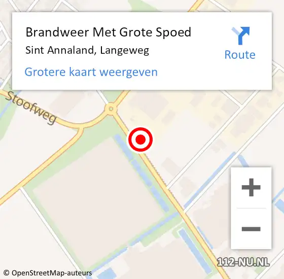 Locatie op kaart van de 112 melding: Brandweer Met Grote Spoed Naar Sint Annaland, Langeweg op 18 februari 2022 18:48