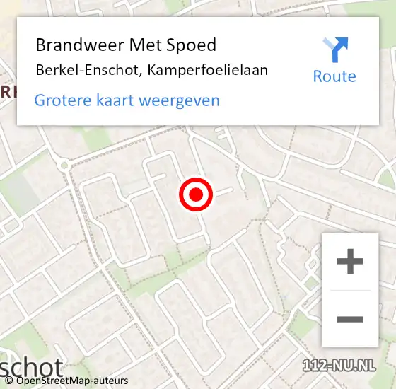 Locatie op kaart van de 112 melding: Brandweer Met Spoed Naar Berkel-Enschot, Kamperfoelielaan op 18 februari 2022 18:52