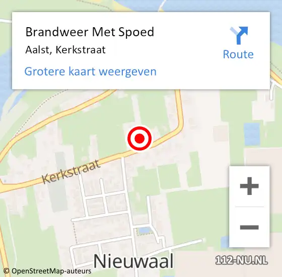 Locatie op kaart van de 112 melding: Brandweer Met Spoed Naar Aalst, Kerkstraat op 18 februari 2022 18:56