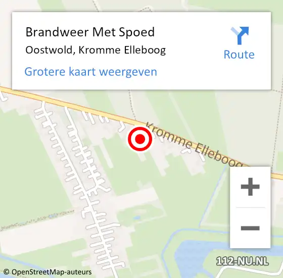 Locatie op kaart van de 112 melding: Brandweer Met Spoed Naar Oostwold, Kromme Elleboog op 18 februari 2022 19:01